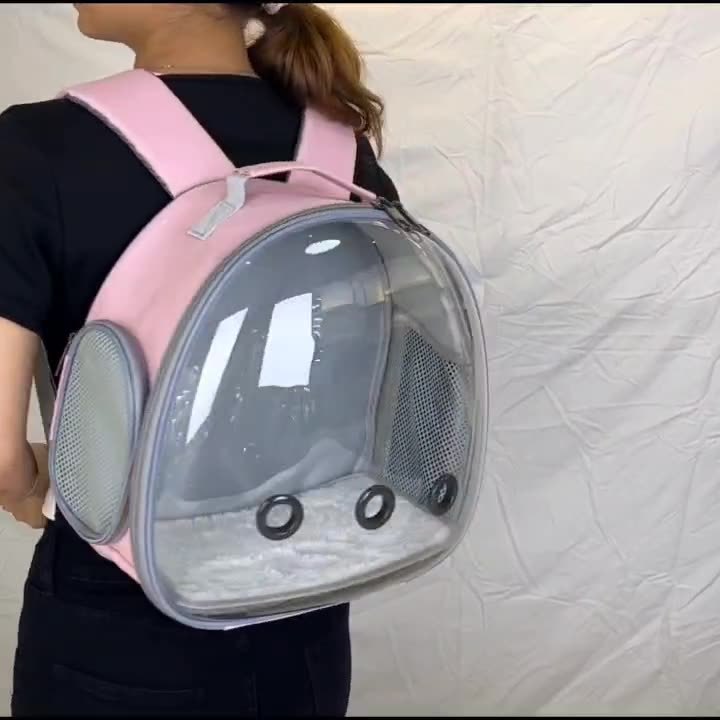 Transparent Pet Backpack. Safe, Cozy Carrier for Small Animals