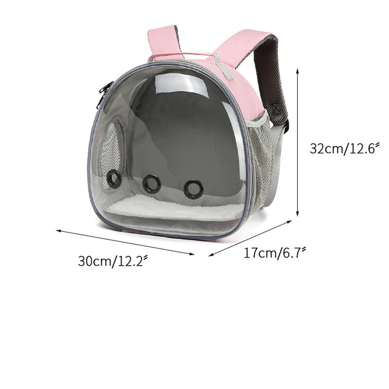Transparent Pet Backpack. Safe, Cozy Carrier for Small Animals